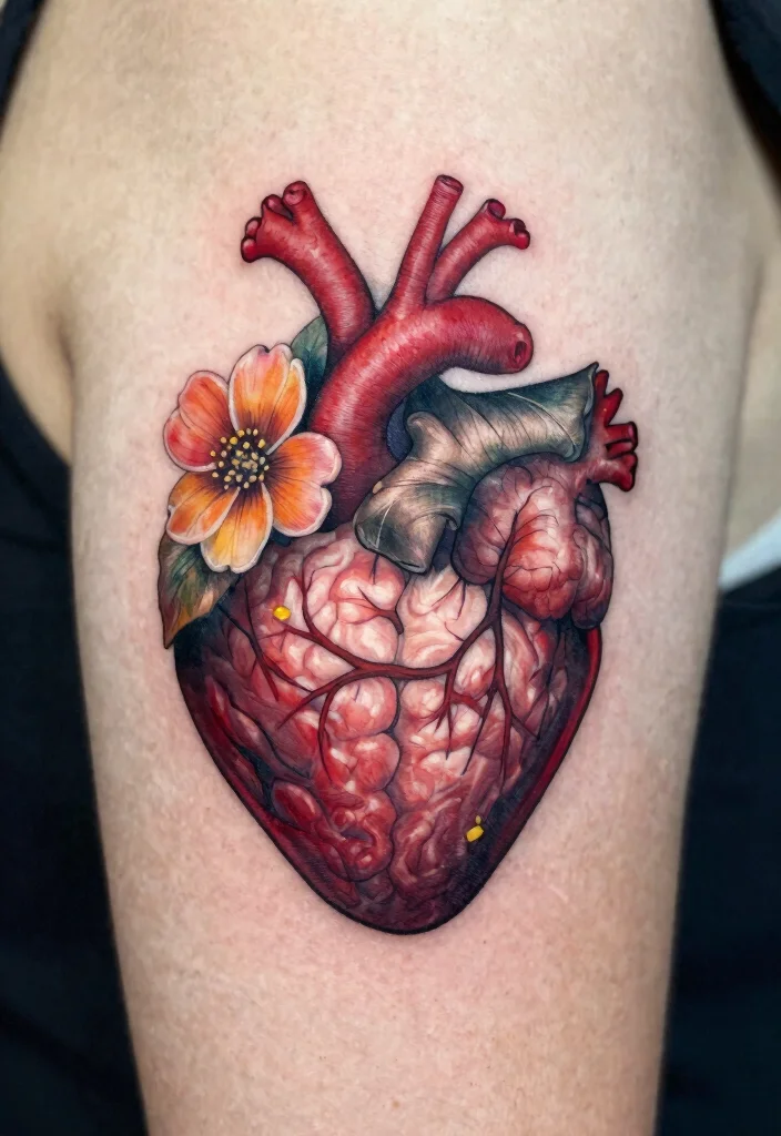 17 Heart and Brain Tattoo Ideas Deep Symbolism With Artistic Balance - 10. The Nature-Inspired Design 1
