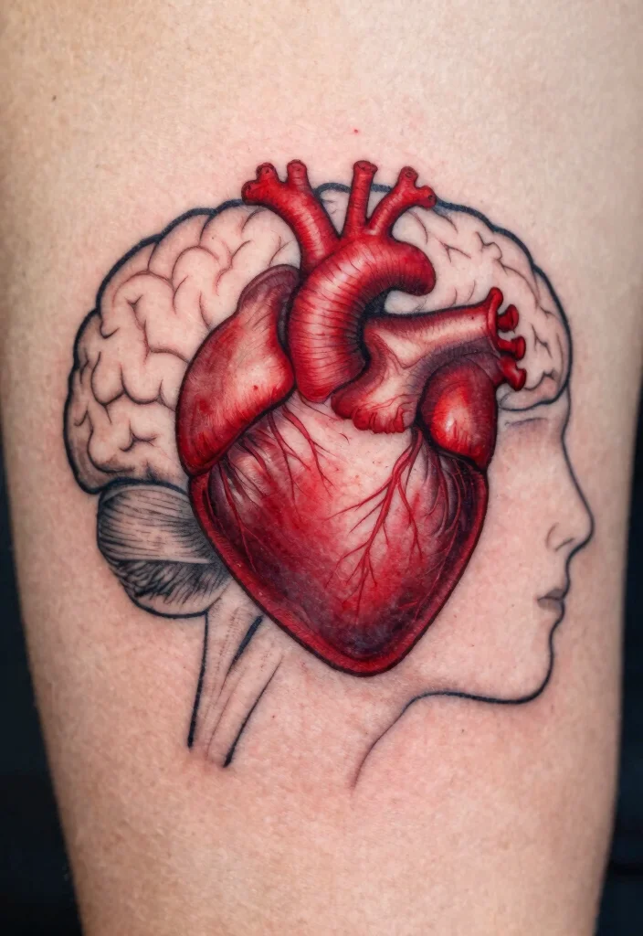 17 Heart and Brain Tattoo Ideas Deep Symbolism With Artistic Balance - 4. The Heart Within the Brain 1
