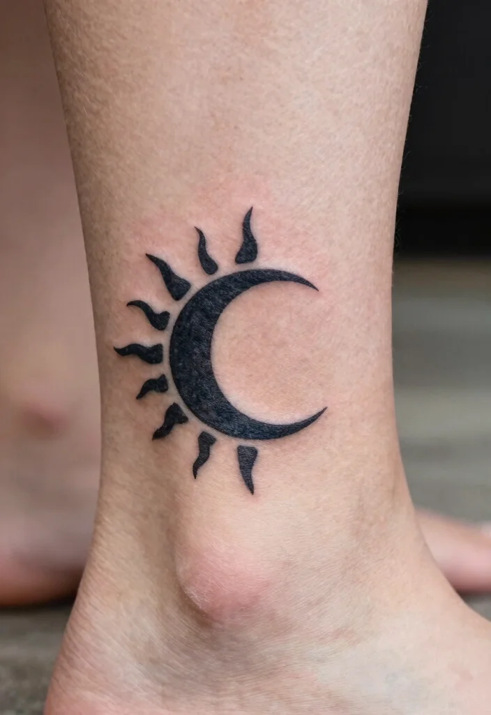 17 Sun and Moon Tattoo Ideas Balance Energy and Meaning - 8. Sun and Moon Silhouette 1