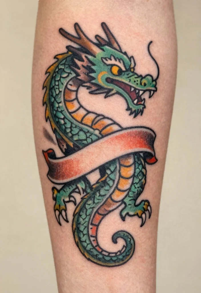 17 Traditional Dragon Tattoo Ideas: Classic, Fierce and Timeless - 2. Vintage Dragon Art 1