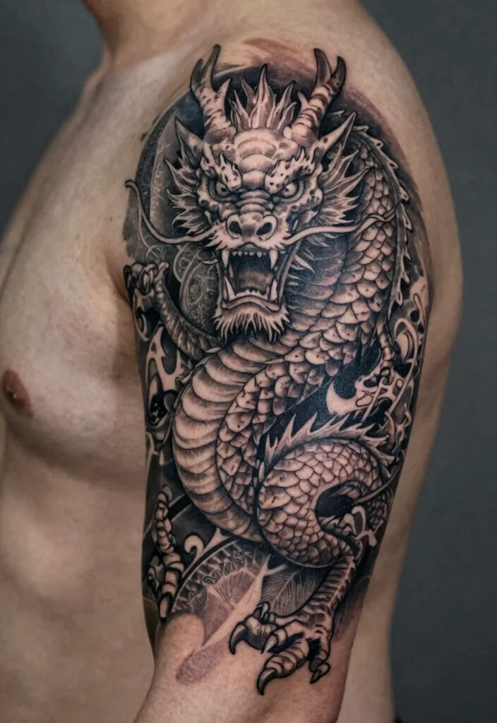 17 Traditional Dragon Tattoo Ideas: Classic, Fierce and Timeless - 9. Guardian Dragon Tattoos 1