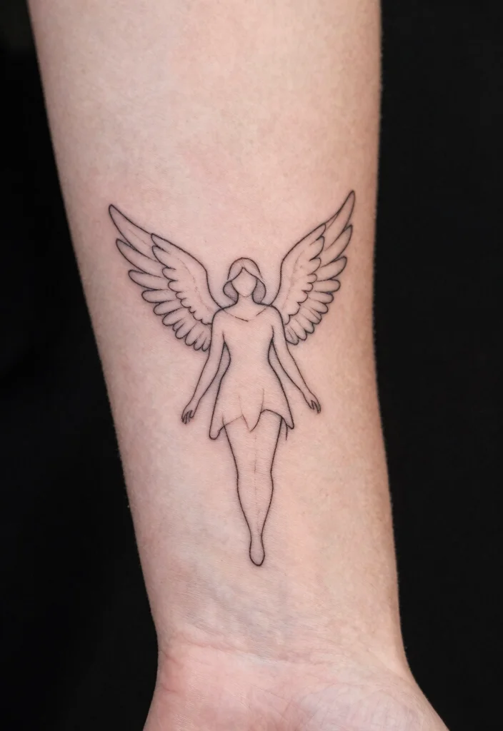 18 Angel Warrior Tattoo Ideas: Fierce, Protective, and Epic - 4. Minimalist Angel Warrior 1