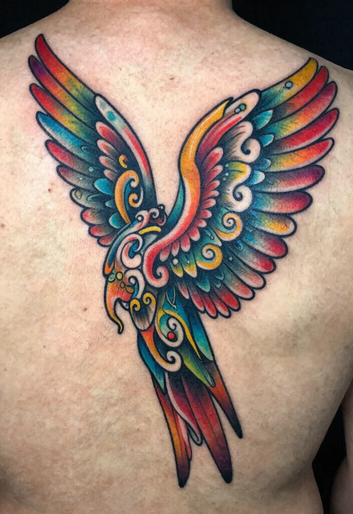 18 Angel Warrior Tattoo Ideas: Fierce, Protective, and Epic - 7. Artistic Wings Tattoo 1