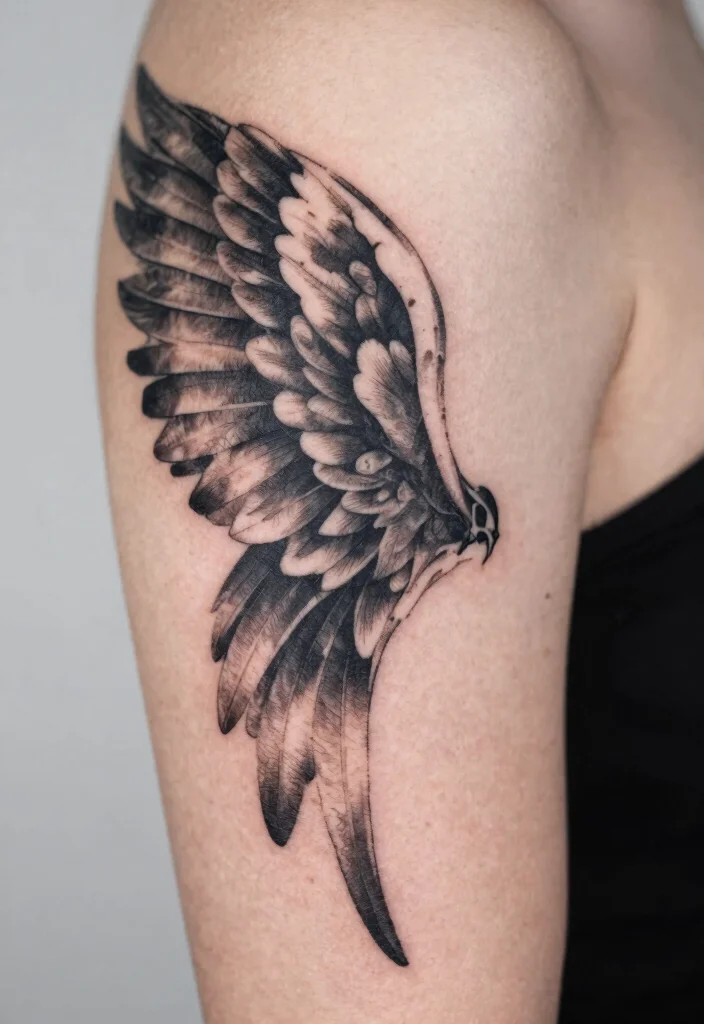18 Angel Wings Tattoo Stencil Ideas Detailed Symmetrical and Bold - 14. Negative Space Wings 1