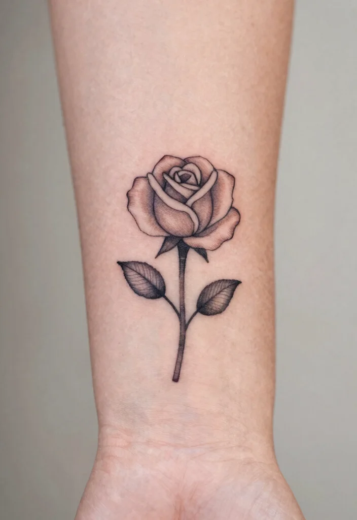 18 Realistic Rose Tattoo Ideas That Look Incredibly Lifelike - 13. Simple Rose Wrist Tattoo 1
