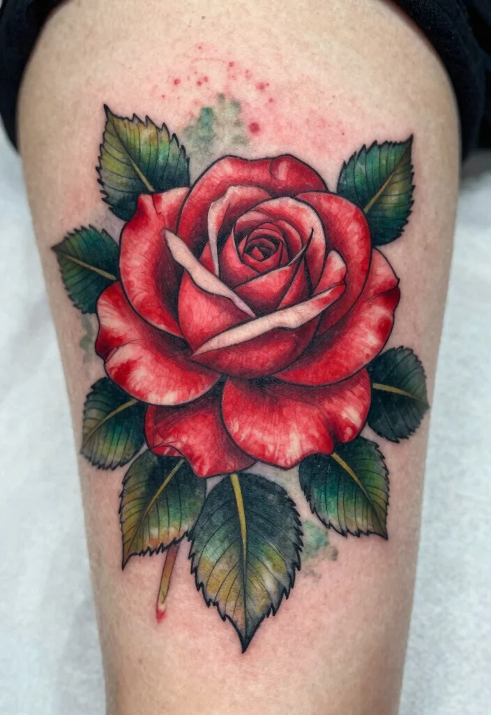 18 Traditional Flower Tattoo Ideas: Classic, Bold, and Iconic - 1. Timeless Roses 1
