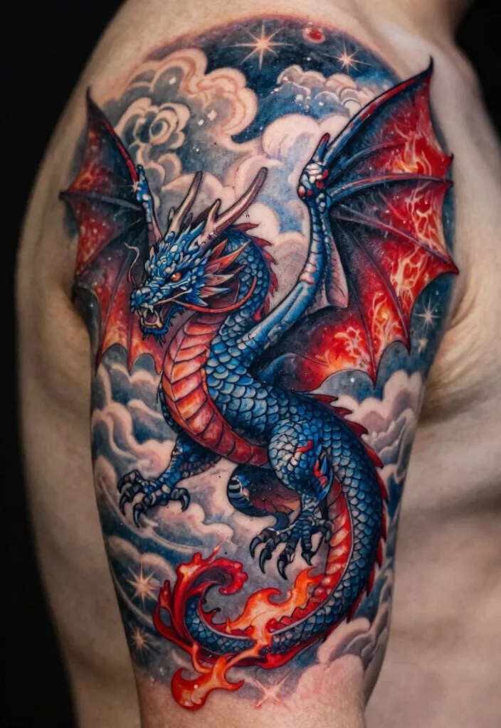 19 Back Dragon Tattoo Ideas: Epic Statement Pieces - 1. Majestic Dragon in Flight 1