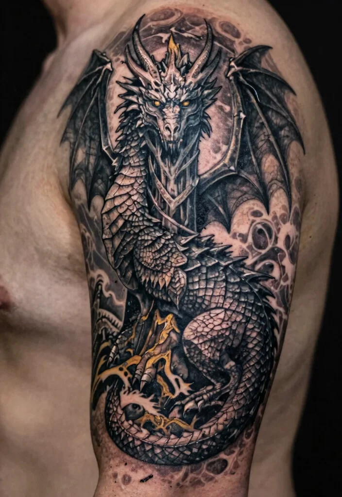 19 Back Dragon Tattoo Ideas: Epic Statement Pieces - 12. North Mythology Dragon 1