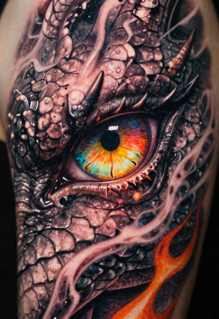 19 Back Dragon Tattoo Ideas: Epic Statement Pieces - 15. Dragon's Eye Tattoo 1