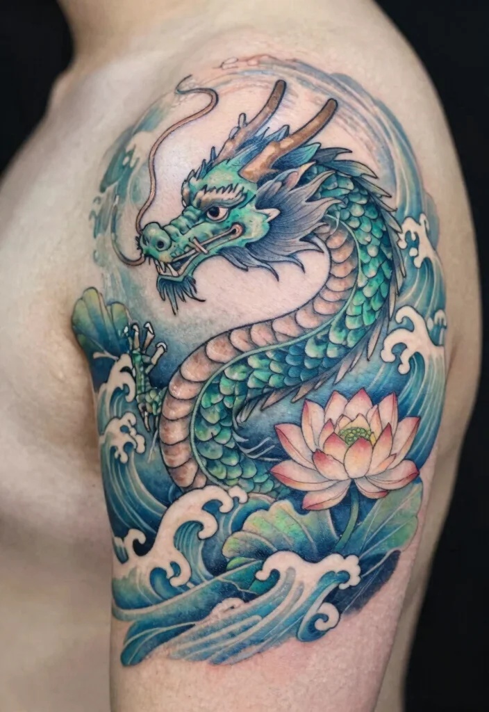 19 Back Dragon Tattoo Ideas: Epic Statement Pieces - 2. Tranquil Water Dragon 1
