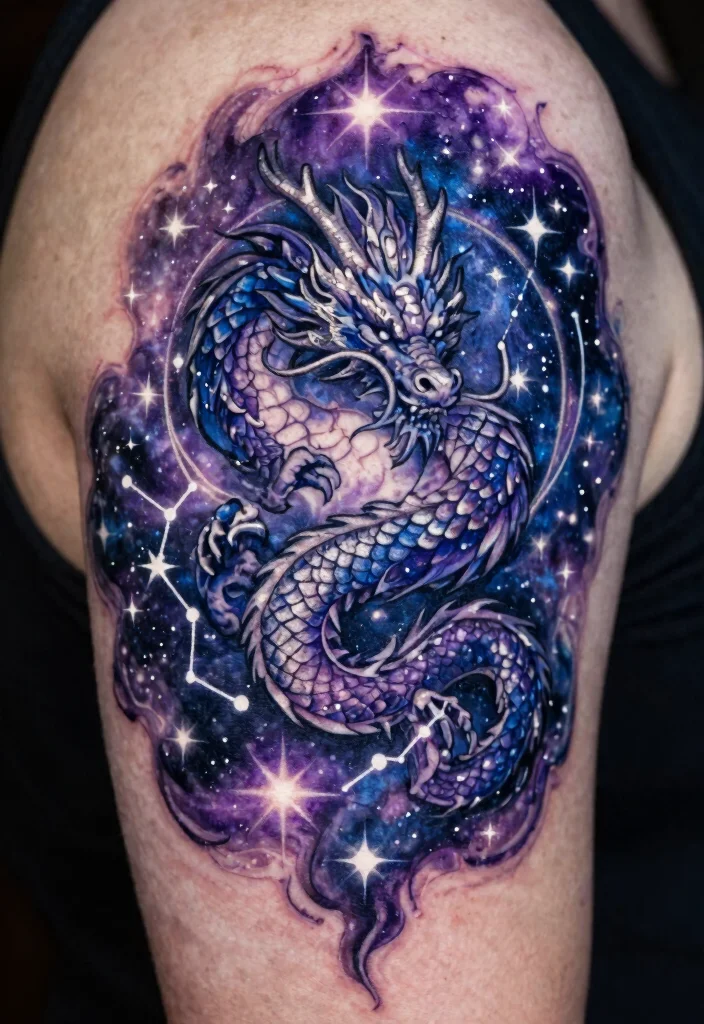 19 Back Dragon Tattoo Ideas: Epic Statement Pieces - 4. Celestial Dragon 1