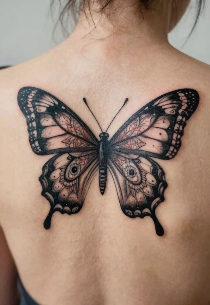19 Butterfly Tattoo Ideas You Will Want to Save Forever - 17. Butterfly with Mandala Patterns 1
