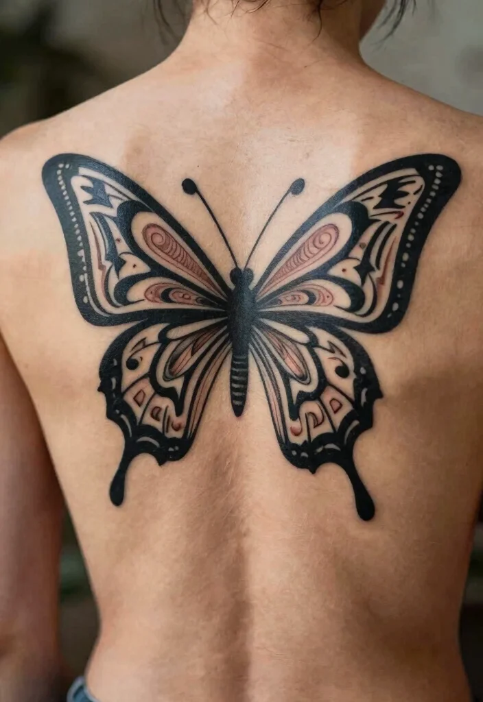 19 Butterfly Tattoo Ideas You Will Want to Save Forever - 18. Tribal Butterfly 1