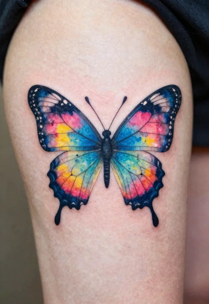 19 Butterfly Tattoo Ideas You Will Want to Save Forever - 2. Watercolor Butterfly 1