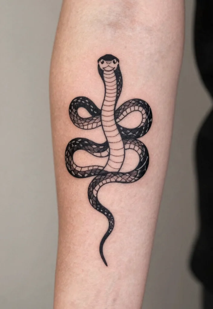 19 Snake Sleeve Tattoo Ideas Flowing Detailed and Artistic - 7. Minimalist Snake Design 1