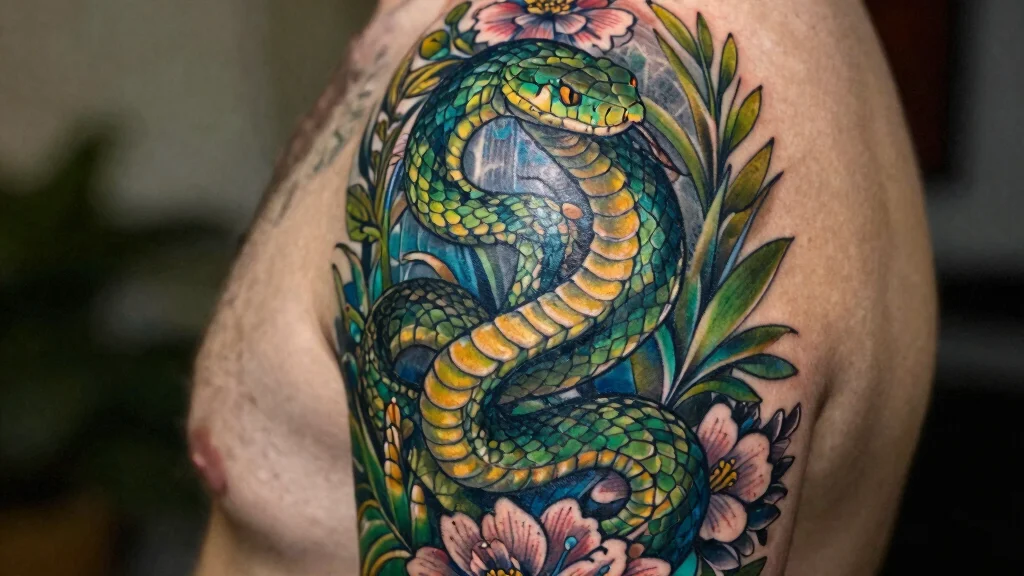 19 Snake Sleeve Tattoo Ideas Flowing Detailed and Artistic