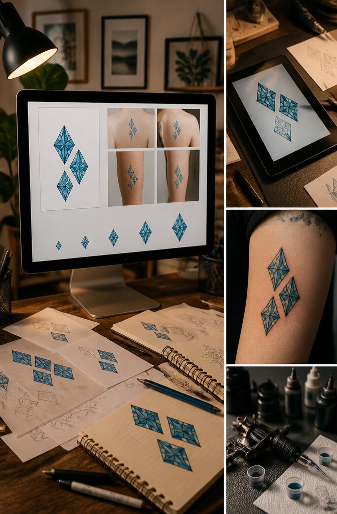 A photograph highlighting the option for custom tattoo orders.